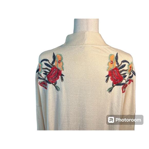Chic Soul Embroidered Cardigan, Open Front, Floral, Multicolor, size 1XL - Picture 12 of 12
